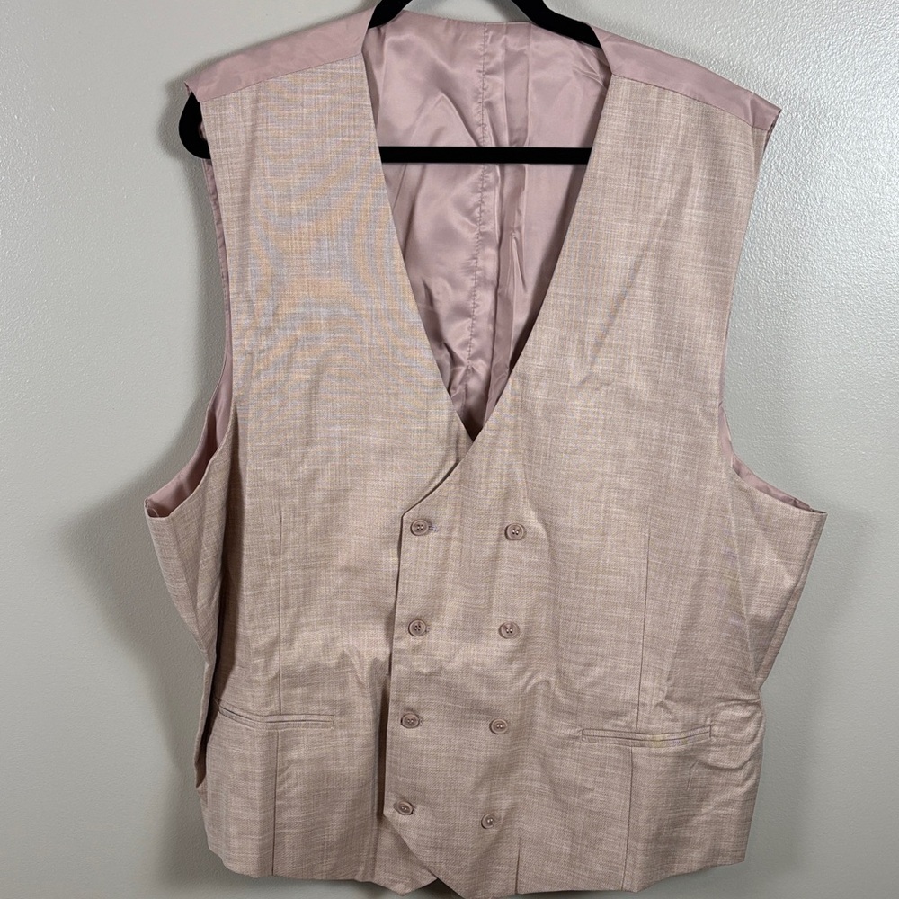2 Piece Set Stacy Adams Light Camel Single-Breasted Sport Coat with Vest NWT - Picture 6 of 9